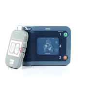 Defibrylator AED Philips FRx z baterią i elektrodami, w skrzynce PELI 8