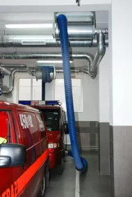 Wyciąg spalin Norfi S-5 bębnowy w straży pożarnej