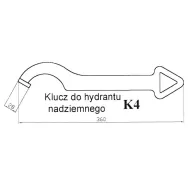 Klucz do hydrantu naziemnego K4 wymiary