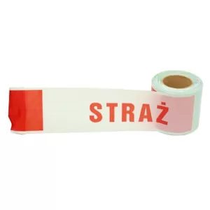 Taśma wygrodzeniowa STRAŻ 8,5 cm x 100 mb PCV