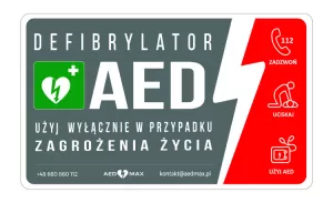 Oznakowanie AED - Gablota
