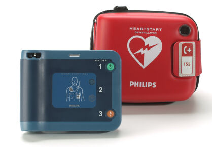 Defibrylator AED Philips FRx z baterią i elektrodami, w torbie standard