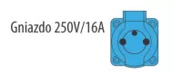 Przedłużacz zwijany 1-fazowy 30m, IP-44, 4x230V, guma 3x2.5, termik, max 4,6KW - 3