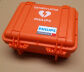 Defibrylator AED Philips FRx z baterią i elektrodami, w skrzynce PELI 2