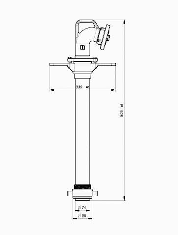 Stojak hydrantowy DN80 pojedynczy B/B schemat