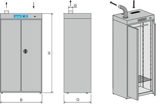 Szafa do suszenia ubrań SSO-80 schematy