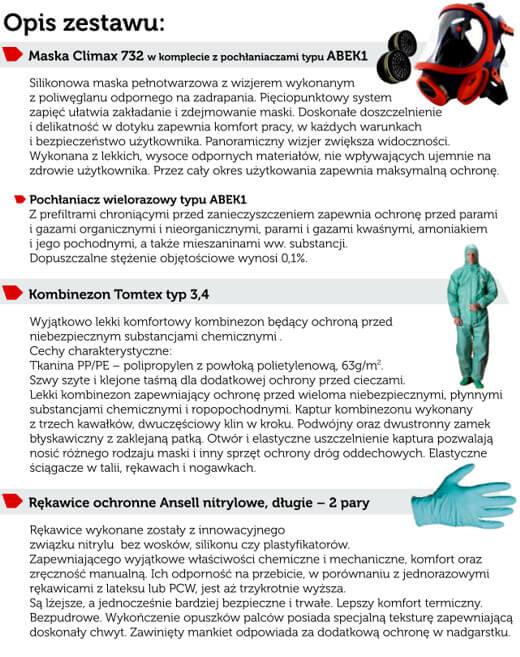 IZOC-3 Ultra+, Indywidualny Zestaw Ochrony Chemicznej, kombinezon do zwalczania Barszczu Sosnowskiego opis