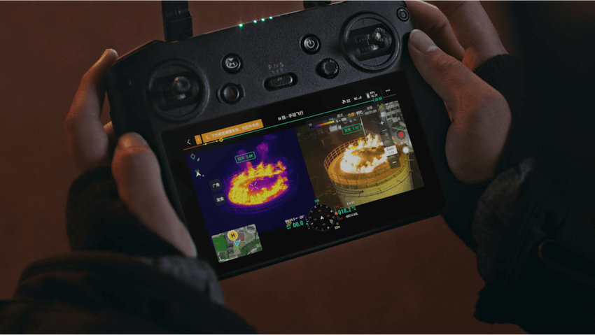 Równoczesny zoom na podzielonym ekranie Mavic 3 Thermal